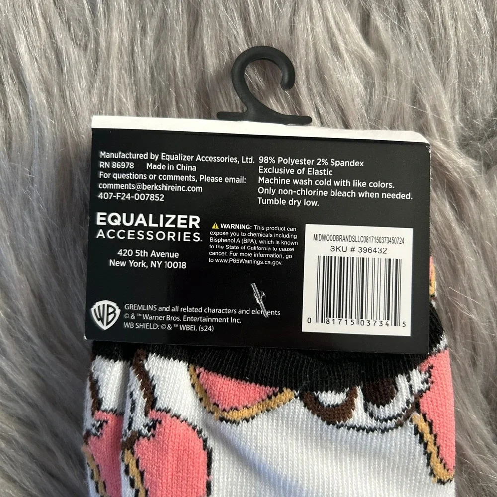 Gremlins Crew Socks‎ Size 9-13 White One Pair